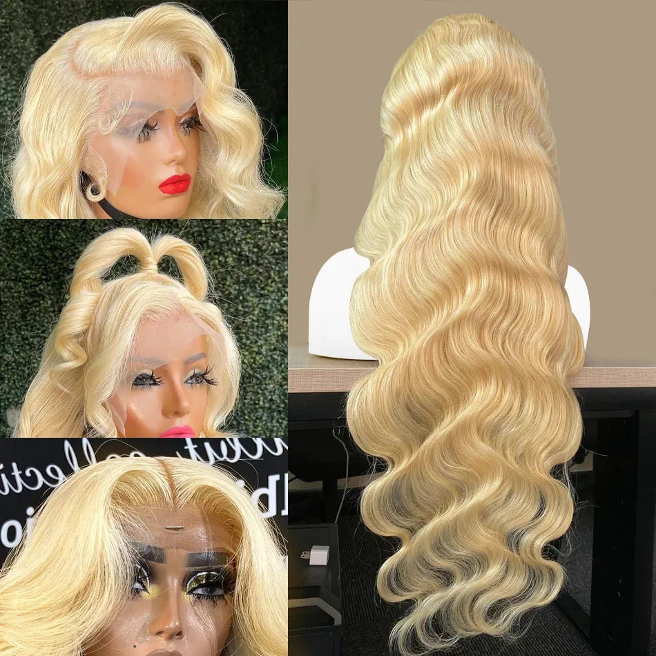36–40" 613 Honey Blonde Body Wave Wig – 250% Density, 13x6/13x4 HD Lace Front Human Hair