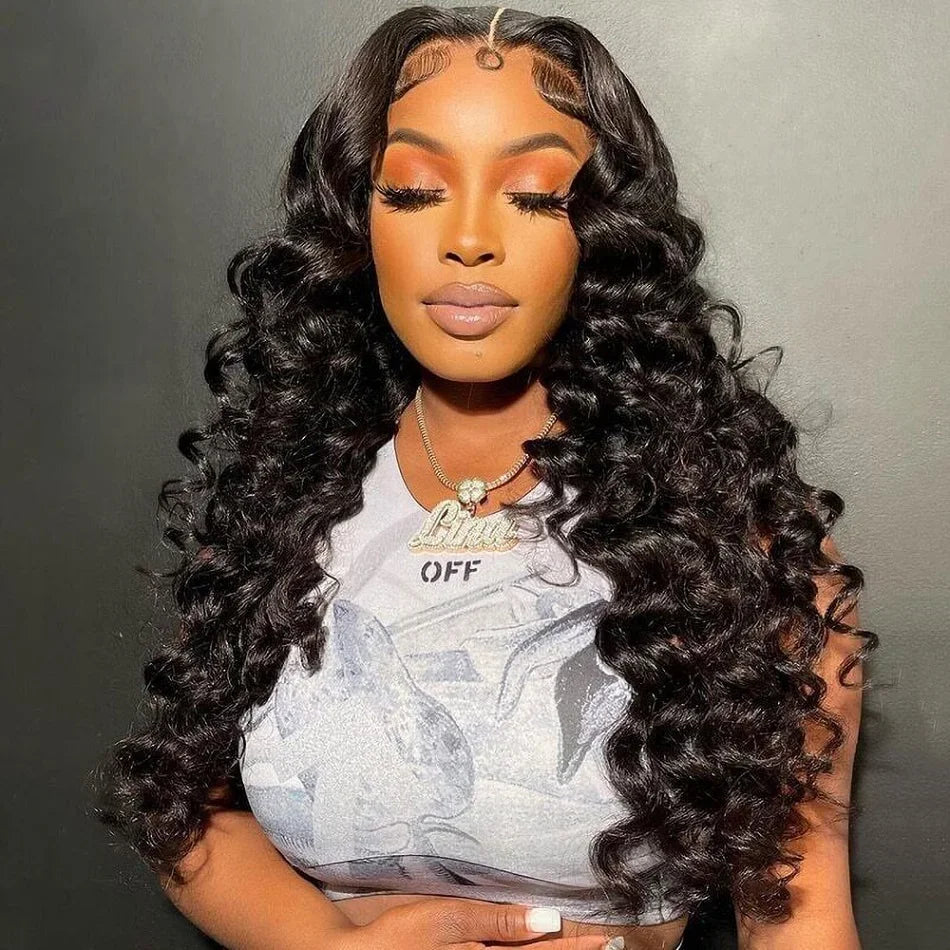 30–40" Loose Deep Wave Wig – 13x6/13x4 HD Lace Frontal, 360 Full Lace Pre-Plucked Brazilian Human Hair
