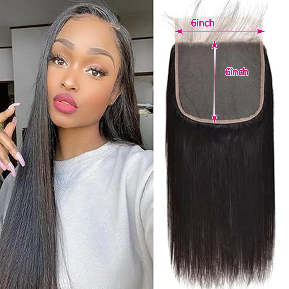 Straight Brazilian Human Hair – 13x6/13x4 HD Lace Frontal & 4x4/5x5/6x6 Transparent HD Lace Closure