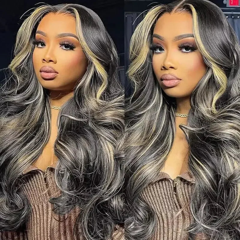 1B/27 Balayage Body Wave Wig – 30" 13x4 HD Lace Frontal, Ombre Blonde Brazilian Human Hair