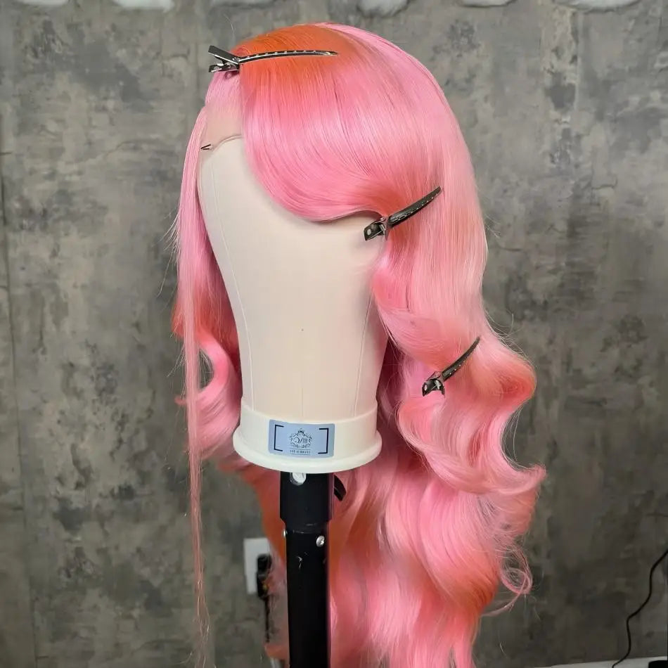 30–32" Pink Body Wave Wig – 13x6/13x4 HD Lace Front, 250% Density Brazilian Human Hair