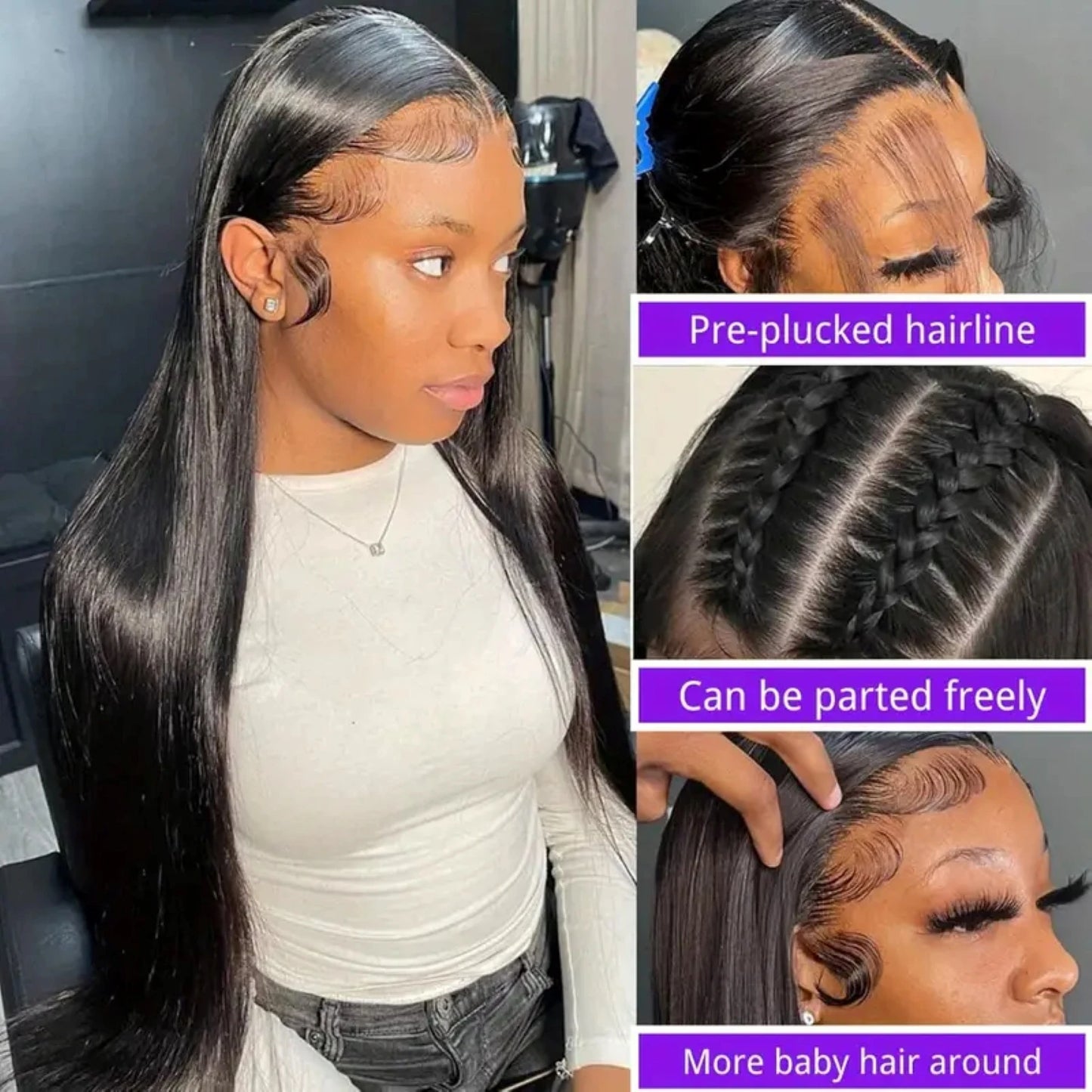 40" Bone Straight Lace Front Wig – 13x4 HD Lace Frontal, Full Lace Human Hair