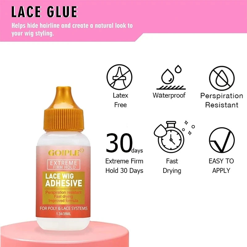 Lace Tint Mousse & Wig Glue Set – Waterproof, Extra Hold Adhesive Foam with Edge Control Hair Wax Stick