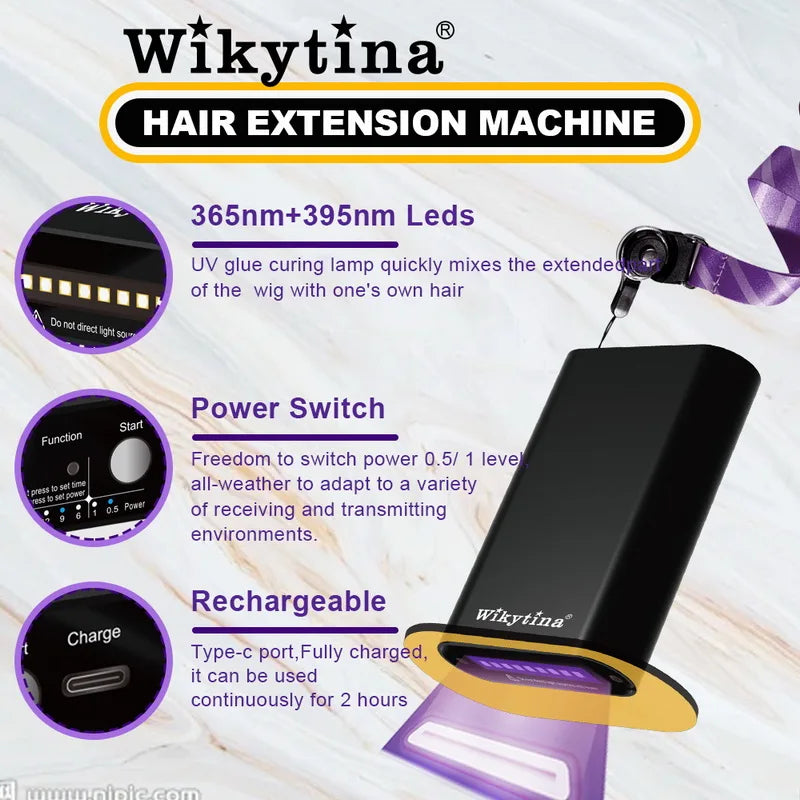 Wikytina V-Light UV Hair Extension Kit – Tools Set with UV Glue & Remover Machine, Premium Salon Styling Upgrade