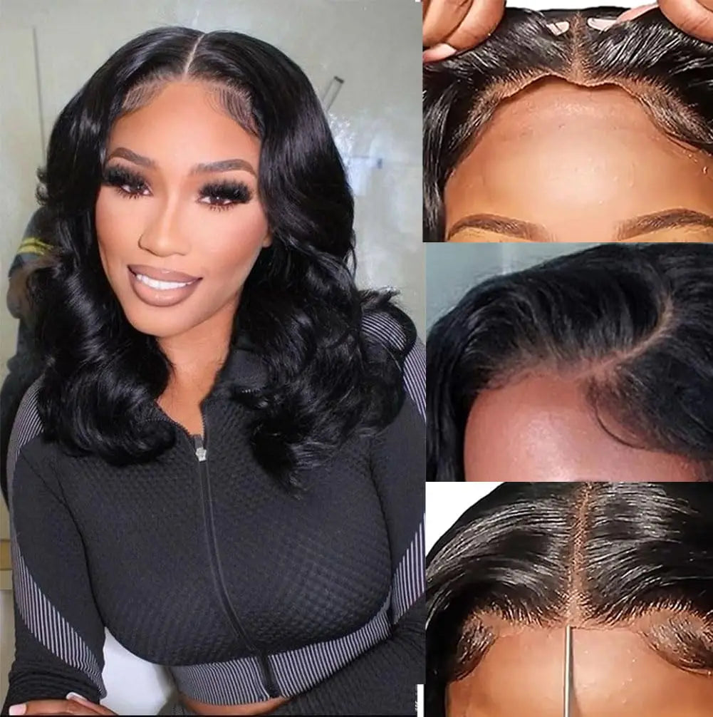 Body Wave Bob Lace Front Wig – 7x5 Glueless, Pre-Plucked with Baby Hair, 100% Human Hair