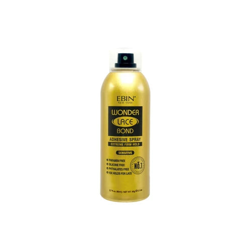 Ebin New York Wonder Lace Bond Adhesive Melting Spray Extreme Firm Hold Sensitive - Long Lasting Hold, Gentle on Skin