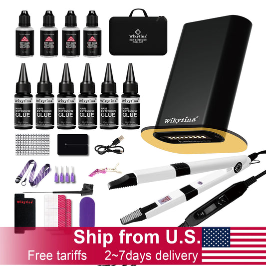 Wikytina V-Light UV Hair Extension Kit – Tools Set with UV Glue & Remover Machine, Premium Salon Styling Upgrade