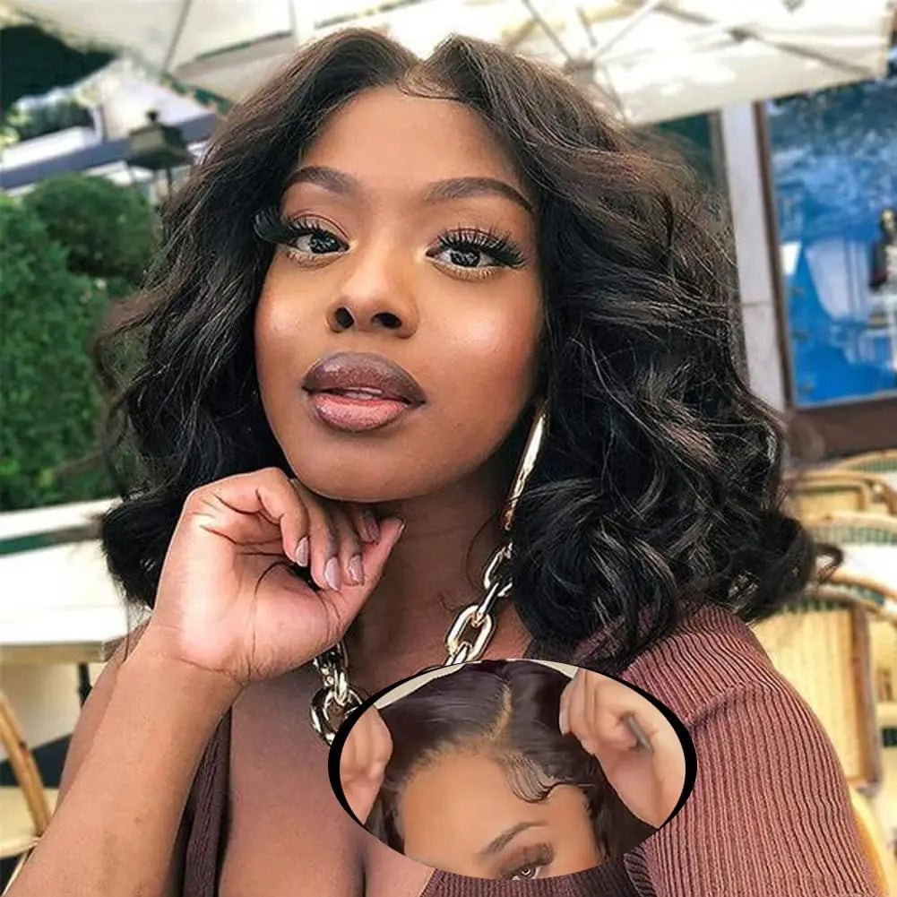 Body Wave Bob Lace Front Wig – 7x5 Glueless, Pre-Plucked with Baby Hair, 100% Human Hair