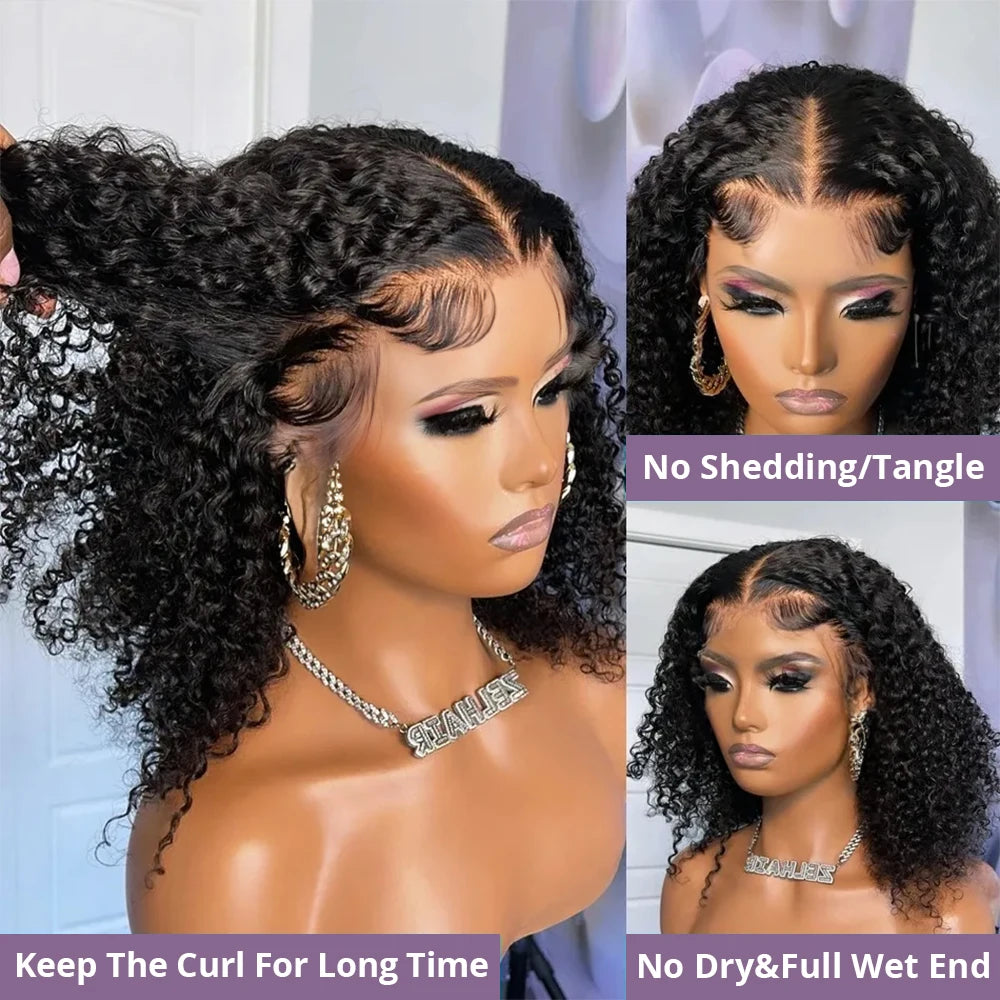 Pre-Cut Glueless Water Wave Bob Wig – 13x4/7x5 Lace Front, Pre-Plucked, Ready to Wear