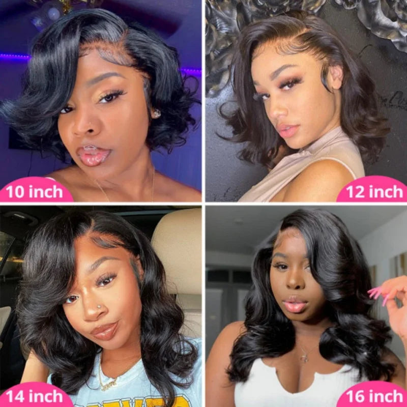 Body Wave Bob Lace Front Wig – 7x5 Glueless, Pre-Plucked with Baby Hair, 100% Human Hair