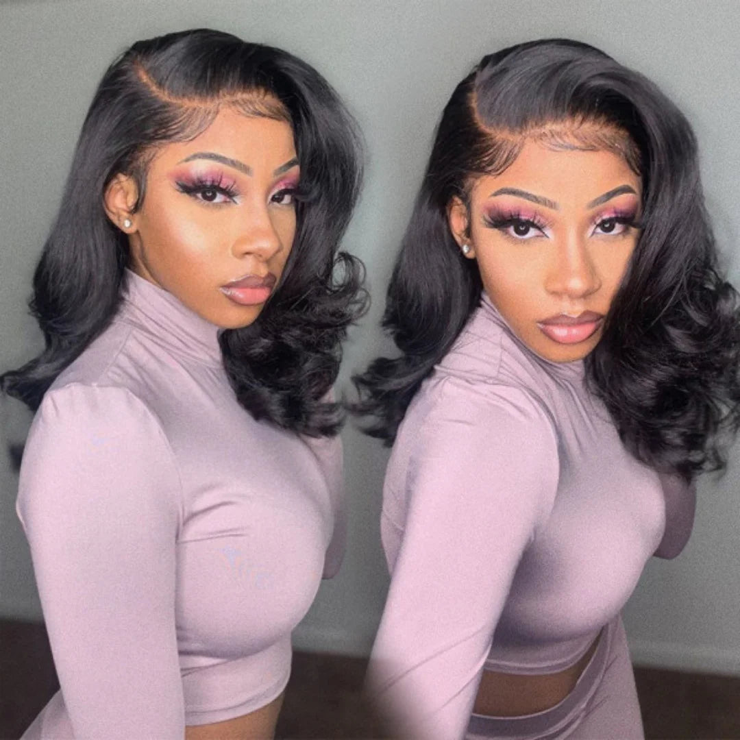 Body Wave Bob Lace Front Wig – 7x5 Glueless, Pre-Plucked with Baby Hair, 100% Human Hair