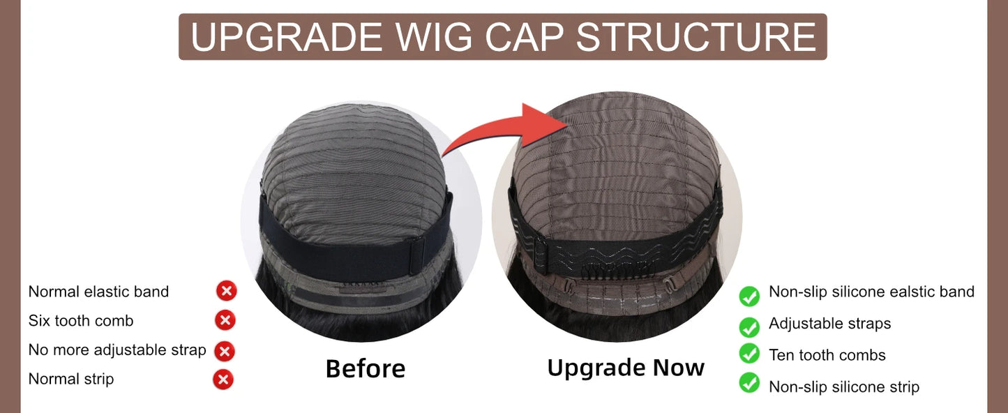 Unice Yaki Straight Bob Wig – 7x5 Drawstring Cap, Pre-Cut, Pre-Bleached, Glueless Human Hair