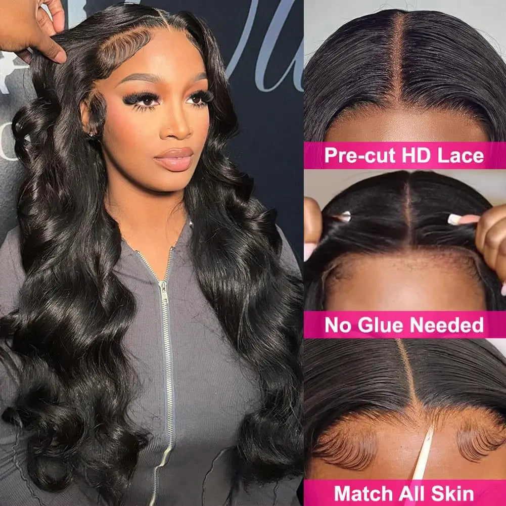 30" Body Wave Glueless Wig – 4x4/5x5 HD Lace Closure, Pre-Cut, Pre-Plucked Human Hair