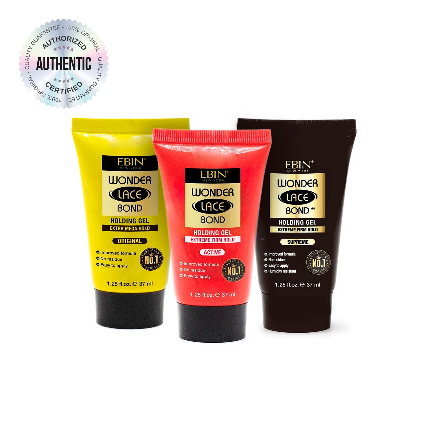 Ebin New York Wonder Lace Bond Holding Gel – 1.25oz Strong Hold, Quick-Dry for Lace Wigs & Daily Styling