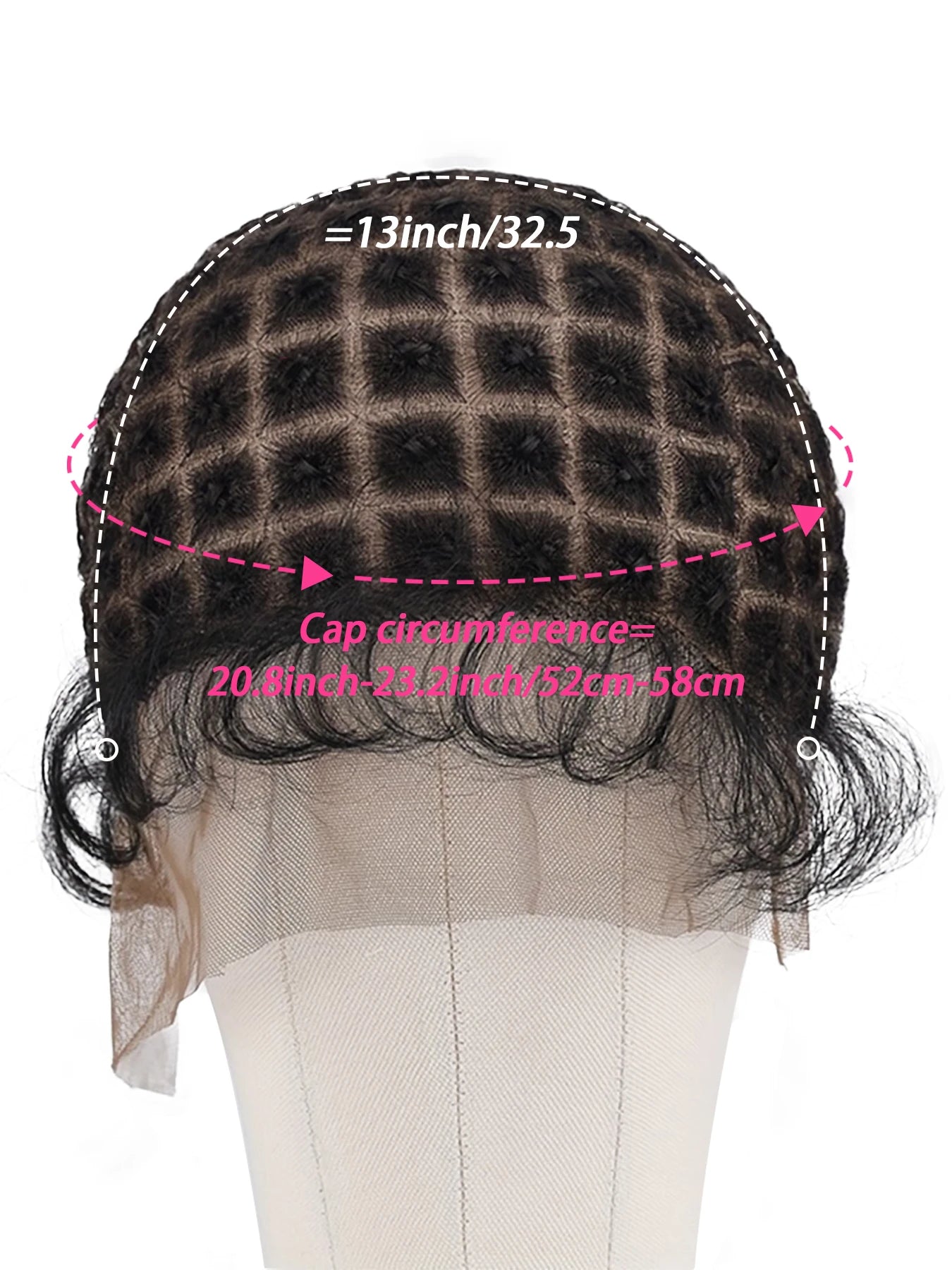 Breathable Double Lace Crochet Cap with Baby Hair for DIY Weaving