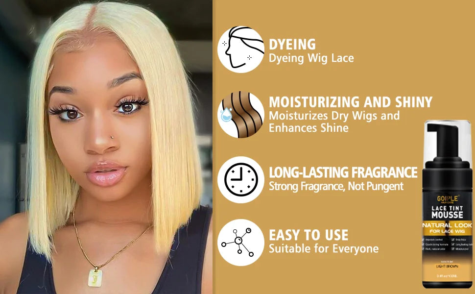 Lace Tint Mousse & Wig Glue Set – Waterproof, Extra Hold Adhesive Foam with Edge Control Hair Wax Stick