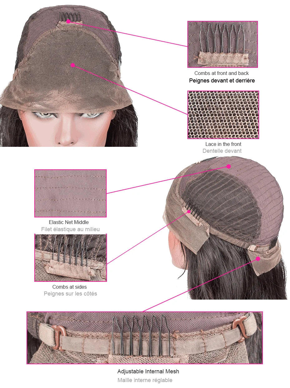 13x6 HD Straight Frontal Wig – Glueless, Pre-Plucked Brazilian Remy Human Hair 13x4 Lace Front