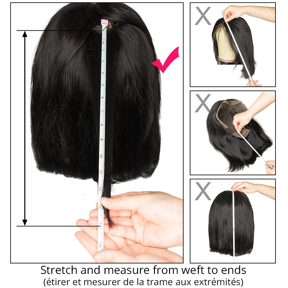 13x6 HD Straight Frontal Wig – Glueless, Pre-Plucked Brazilian Remy Human Hair 13x4 Lace Front