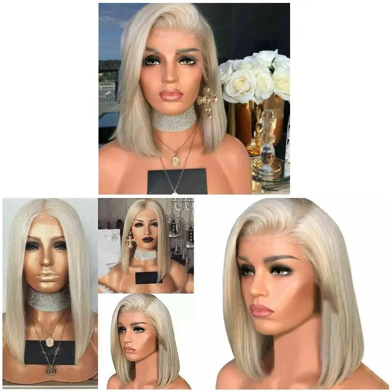 Short Straight Inverted Wig – Natural Look Synthetic Wig for Women, Party & Cosplay