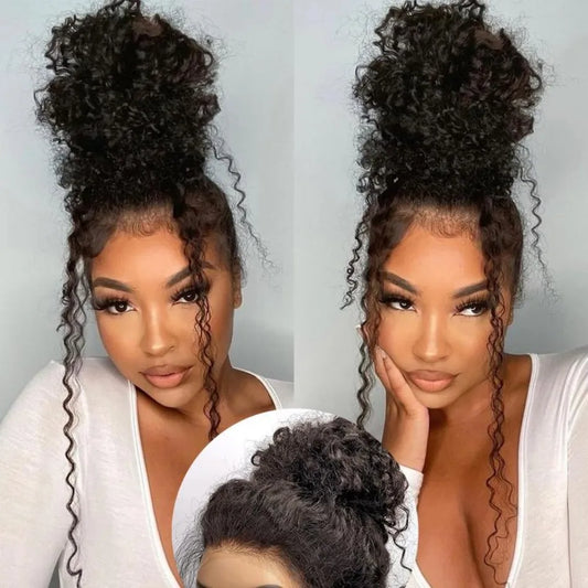 30–40" 360 Full Lace Deep Wave Wig – Pre-Plucked, Natural Hairline HD Lace, Curly Human Hair
