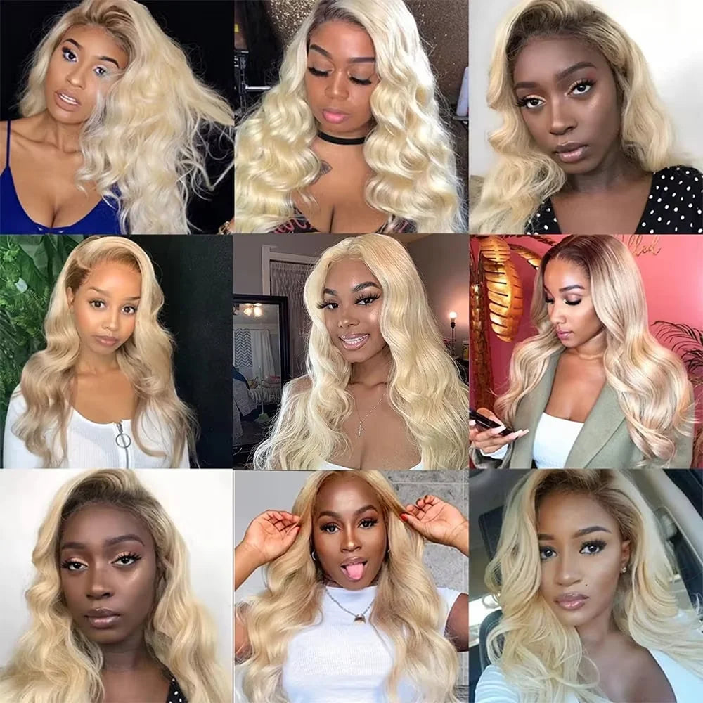 28" 613 Honey Blonde Body Wave Wig – HD Lace Front, 13x4/13x6 Brazilian Remy Human Hair
