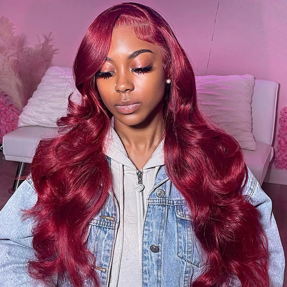 99J Burgundy Body Wave Wig – 13x6/13x4 HD Lace Front, 200–250% Density Human Hair          Formulează o solicitare către ChatGPT