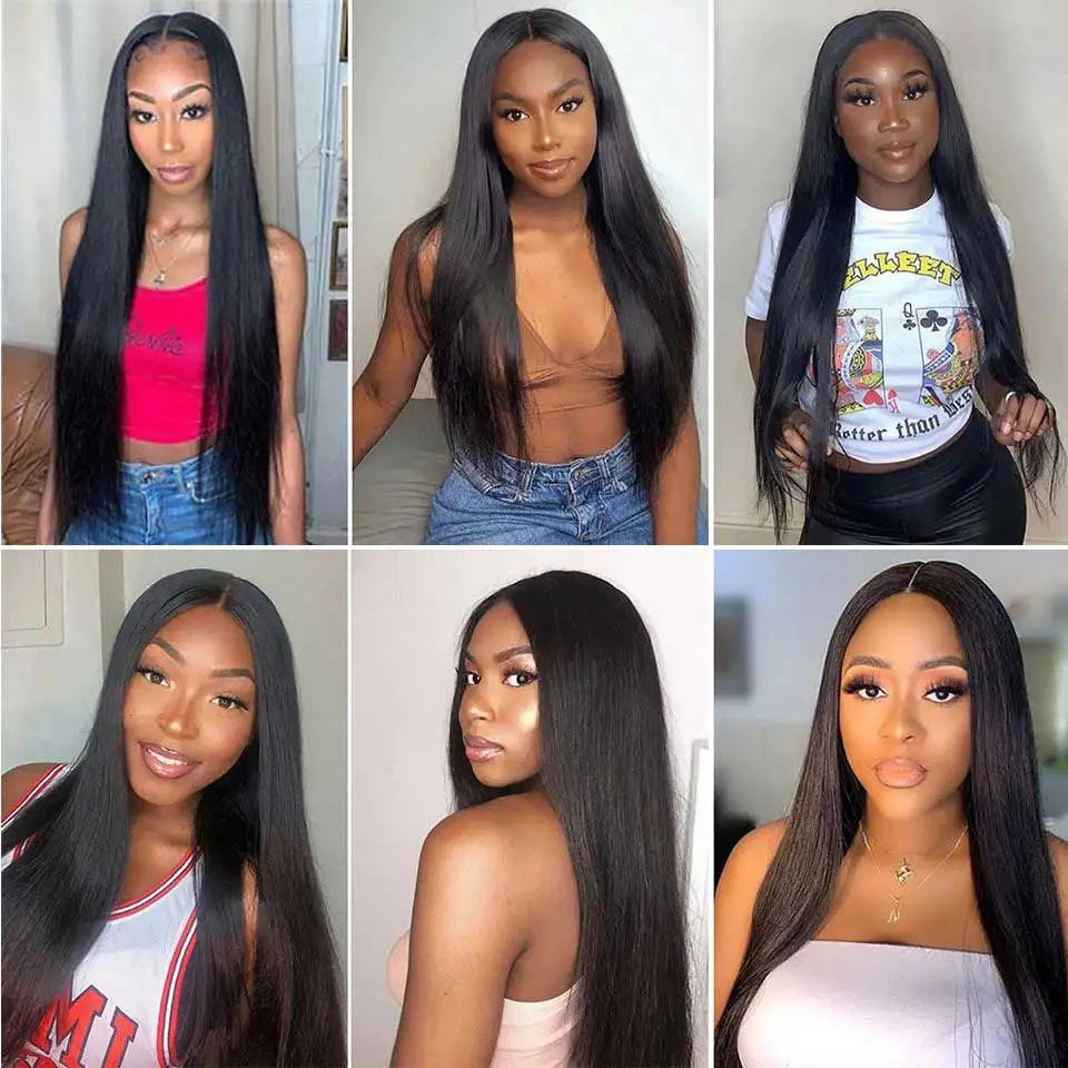 4x4/5x5 Glueless Straight Wig – Pre-Cut, Pre-Plucked Lace Closure Human Hair