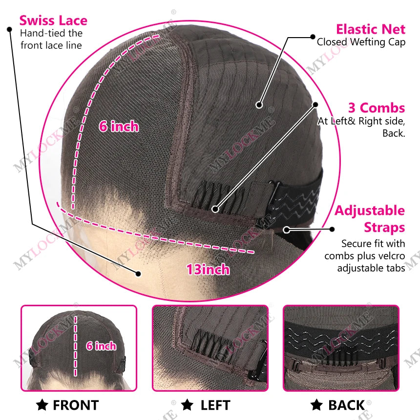 Chocolate Brown Body Wave Lace Frontal Wig – 13x4/13x6, 180% Density Human Hair