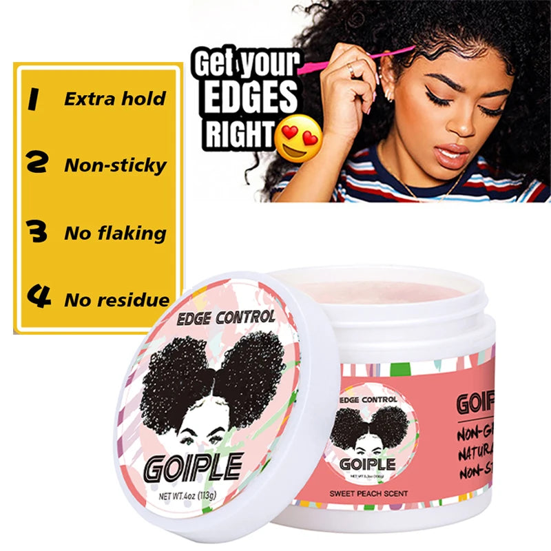 GOIPLE Edge Control Gel Non-greasy Smoother Back Broken Hair Finishing Cream Anti-Frizz Styling Fixative Wax 24 Hour Strong Hold