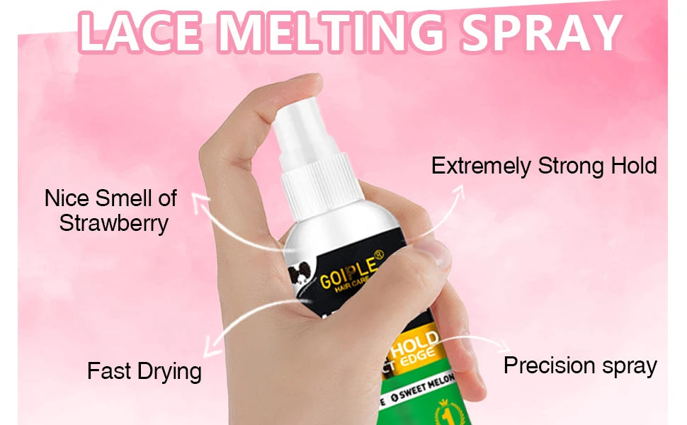 Lace Melting Spray – Glue-Less Invisible Wig Adhesive, Waterproof Extra Hold with Toupee Wax Stick Gel