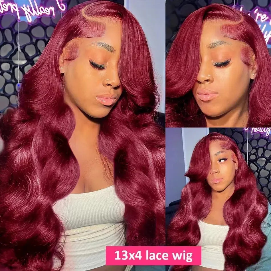 99J Burgundy Body Wave Wig – 13x6/13x4 HD Lace Front, 200–250% Density Human Hair          Formulează o solicitare către ChatGPT