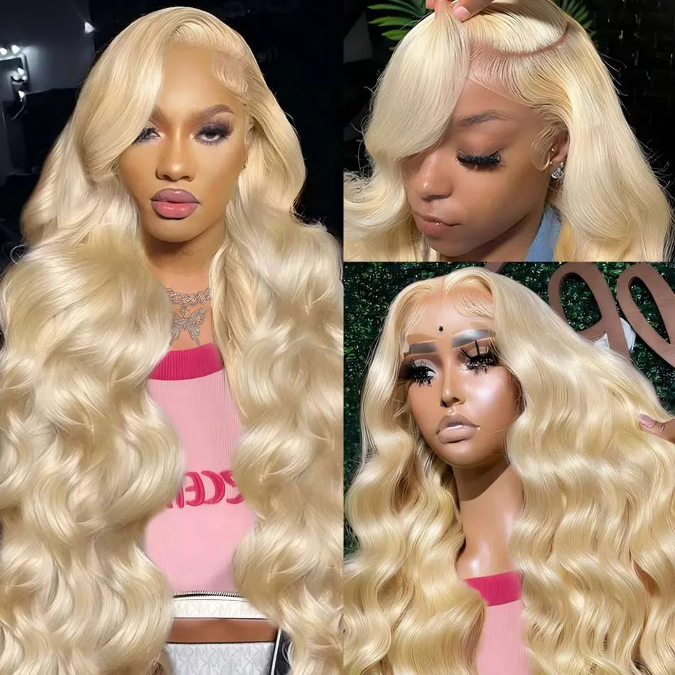 30" 613 HD Lace Frontal Wig – 13x6 Body Wave, 220% Density Pre-Plucked Blonde Human Hair