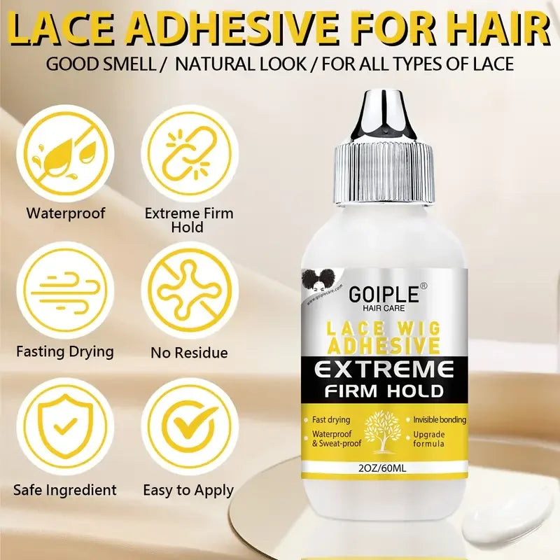 Lace Tint Mousse & Wig Glue Set – Waterproof, Extra Hold Adhesive Foam with Edge Control Hair Wax Stick