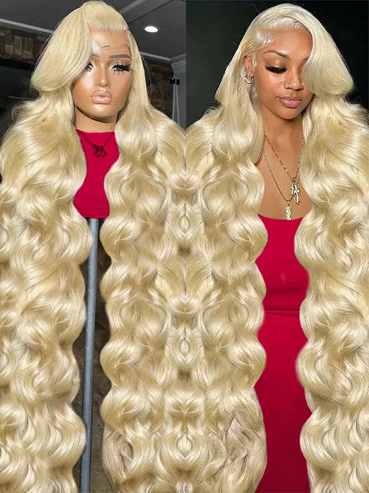 36–40" 613 Honey Blonde Body Wave Wig – 250% Density, 13x6/13x4 HD Lace Front Human Hair