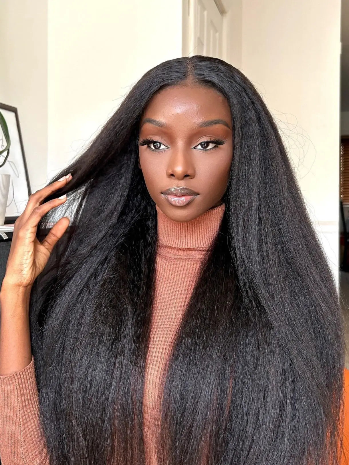 Pre-Cut Glueless Yaki Kinky Straight Wig – HD Lace