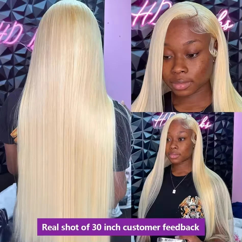 613 Blonde Straight Lace Front Wig – HD 13x6/13x4 Human Hair Frontal
