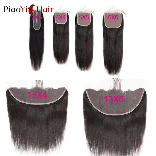 Straight Brazilian Human Hair – 13x6/13x4 HD Lace Frontal & 4x4/5x5/6x6 Transparent HD Lace Closure
