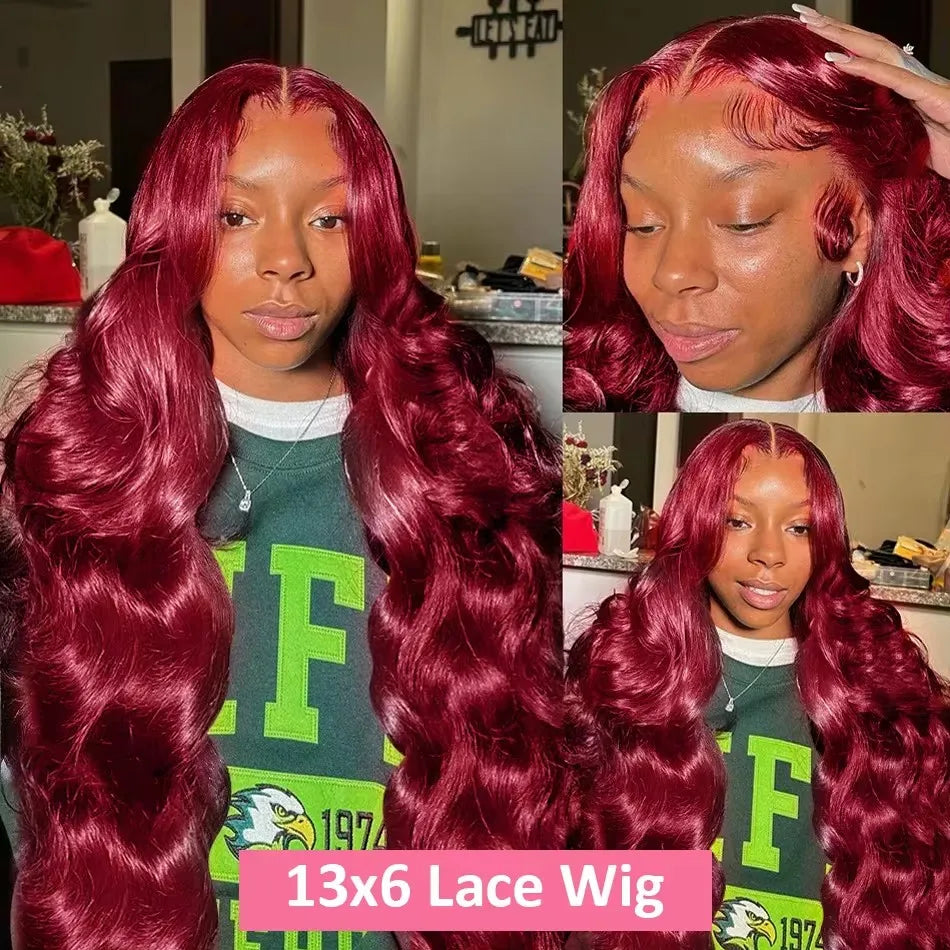 99J Burgundy Body Wave Wig – 13x6/13x4 HD Lace Front, 200–250% Density Human Hair          Formulează o solicitare către ChatGPT