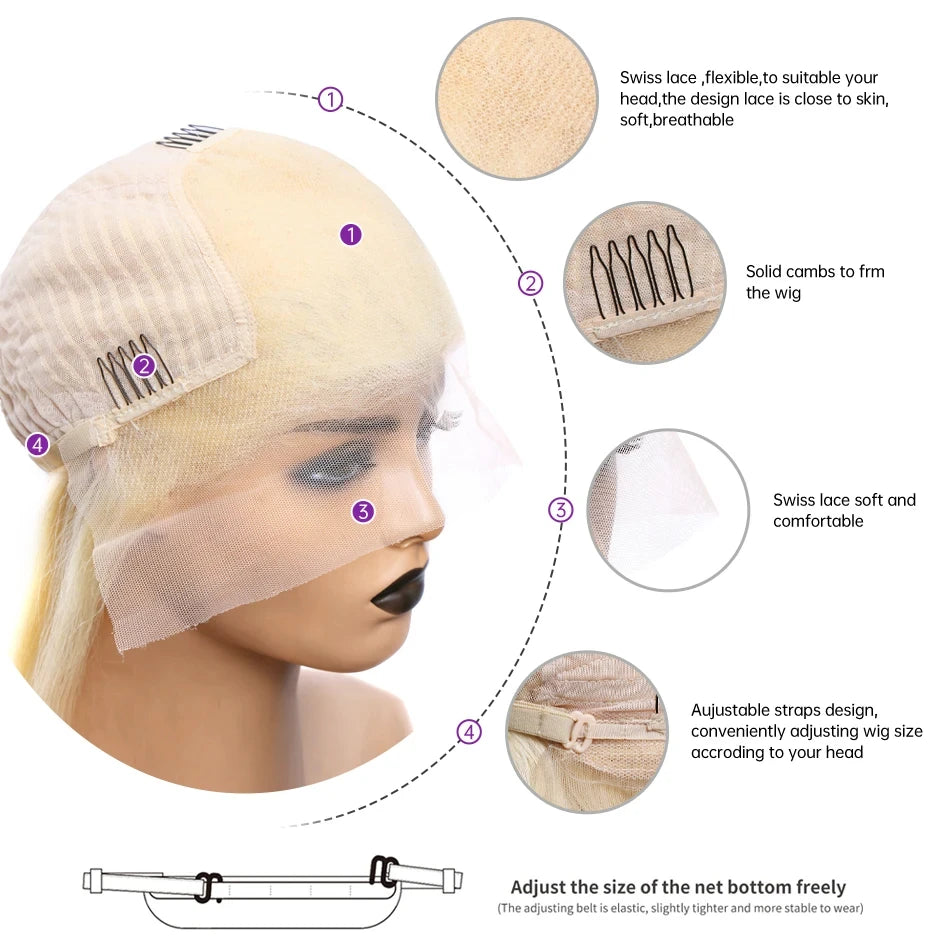 13x6 Deep Wave 613 Blonde Wig – HD Lace, Curly Human Hair