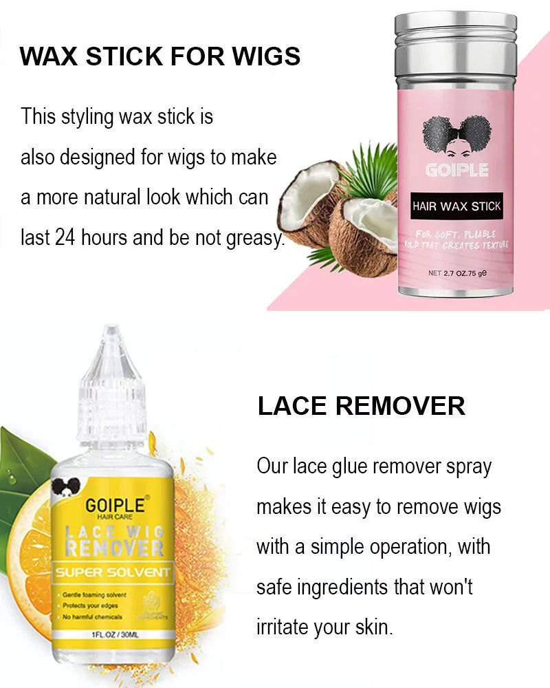 Lace Melting Spray – Glue-Less Invisible Wig Adhesive, Waterproof Extra Hold with Toupee Wax Stick Gel