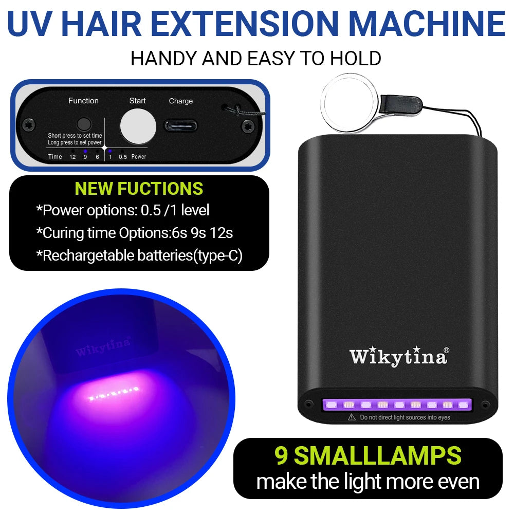Professional UV Light Hair Extensions Machine – Salon Grade UV Curing Glue & Remover, Complete Styling Kit
