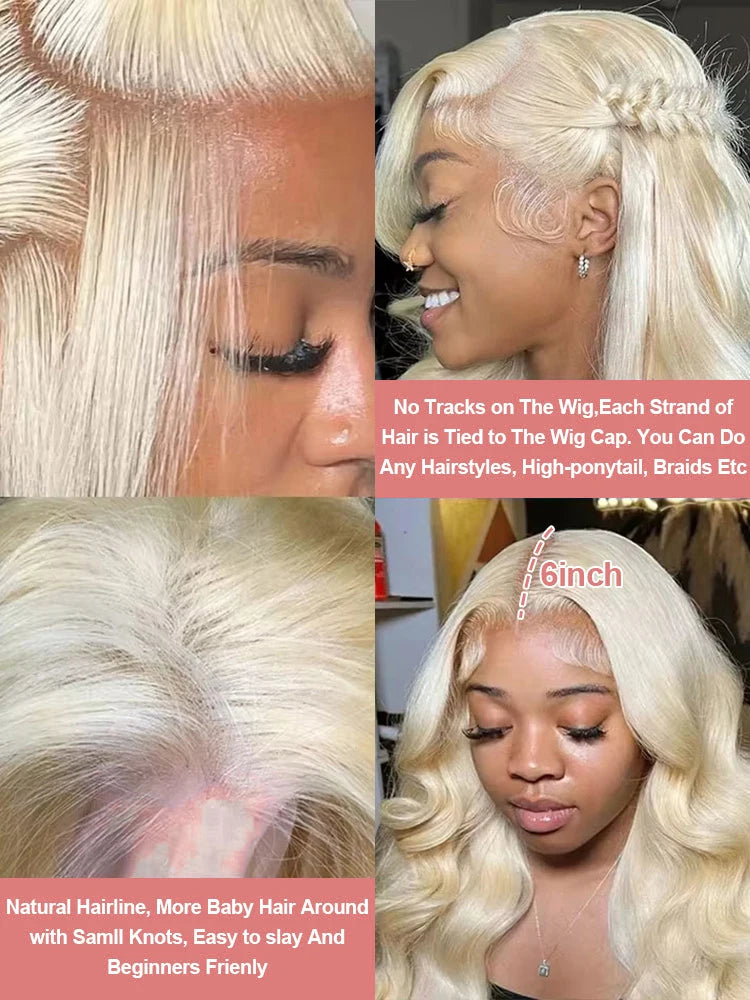 36–40" 613 Honey Blonde Body Wave Wig – 250% Density, 13x6/13x4 HD Lace Front Human Hair