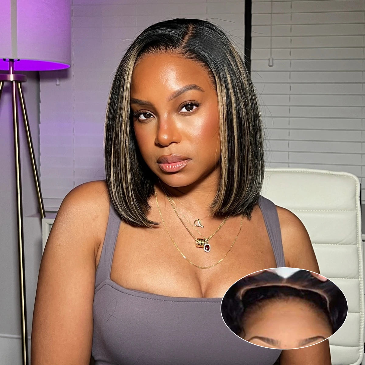 Wear & Go Glueless Bob Wig – P1B/27 Blonde Highlight, 5x5 HD Lace Closure, Pre-Plucked Human Hair