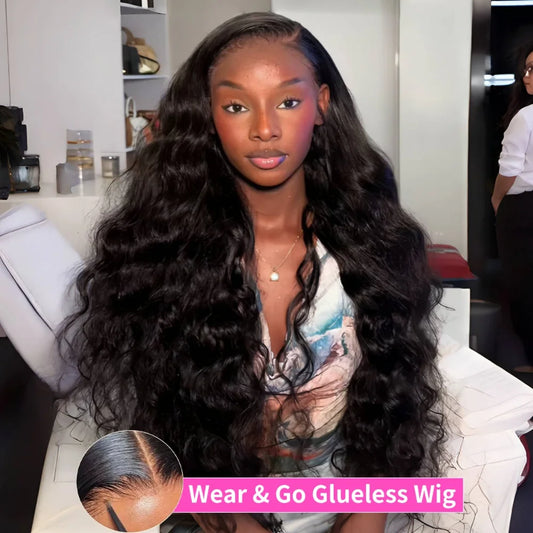 Glueless Body Wave Lace Closure Wig – 4x4/5x5 HD Transparent, Pre-Cut & Pre-Plucked Brazilian Human Hair