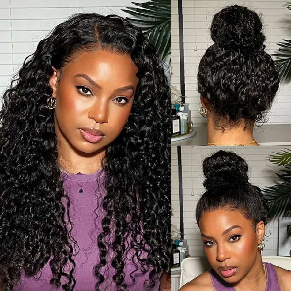 30" Deep Wave 360 Full Lace Wig – 220% Density, 13x4 Water Wave Brazilian Human Hair