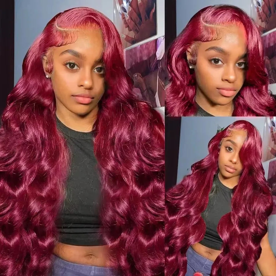 99J Burgundy Body Wave Wig – 13x6/13x4 HD Lace Front, 200–250% Density Human Hair          Formulează o solicitare către ChatGPT