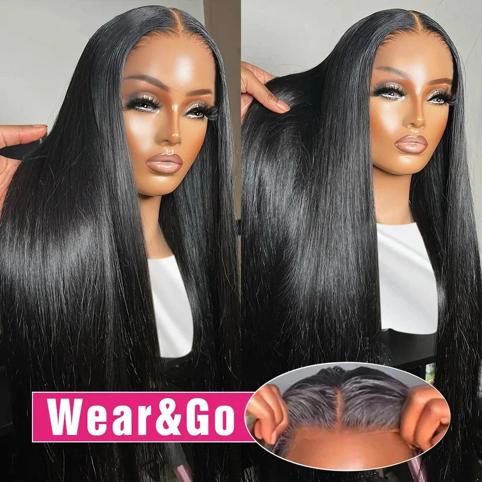4x4/5x5 Glueless Straight Wig – Pre-Cut, Pre-Plucked Lace Closure Human Hair