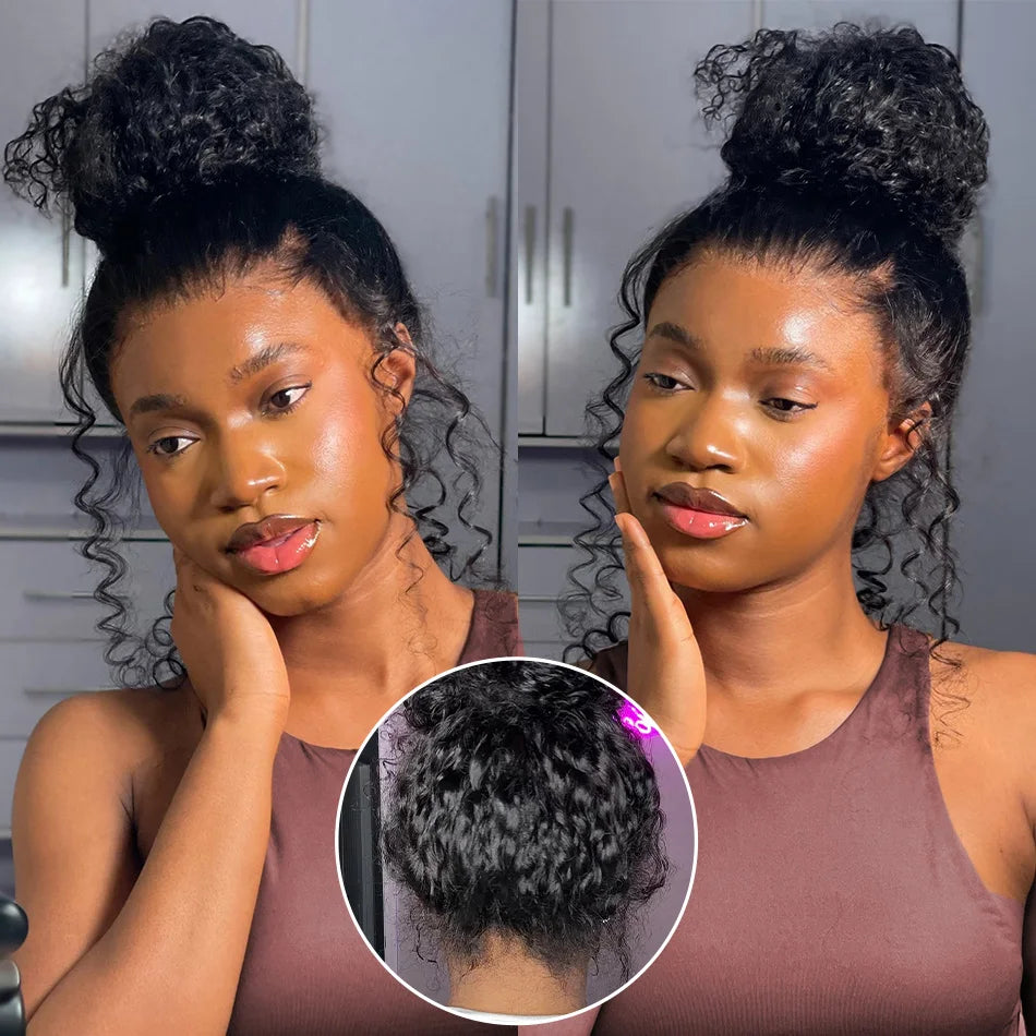 30" Deep Wave 360 Full Lace Wig – 220% Density, 13x4 Water Wave Brazilian Human Hair