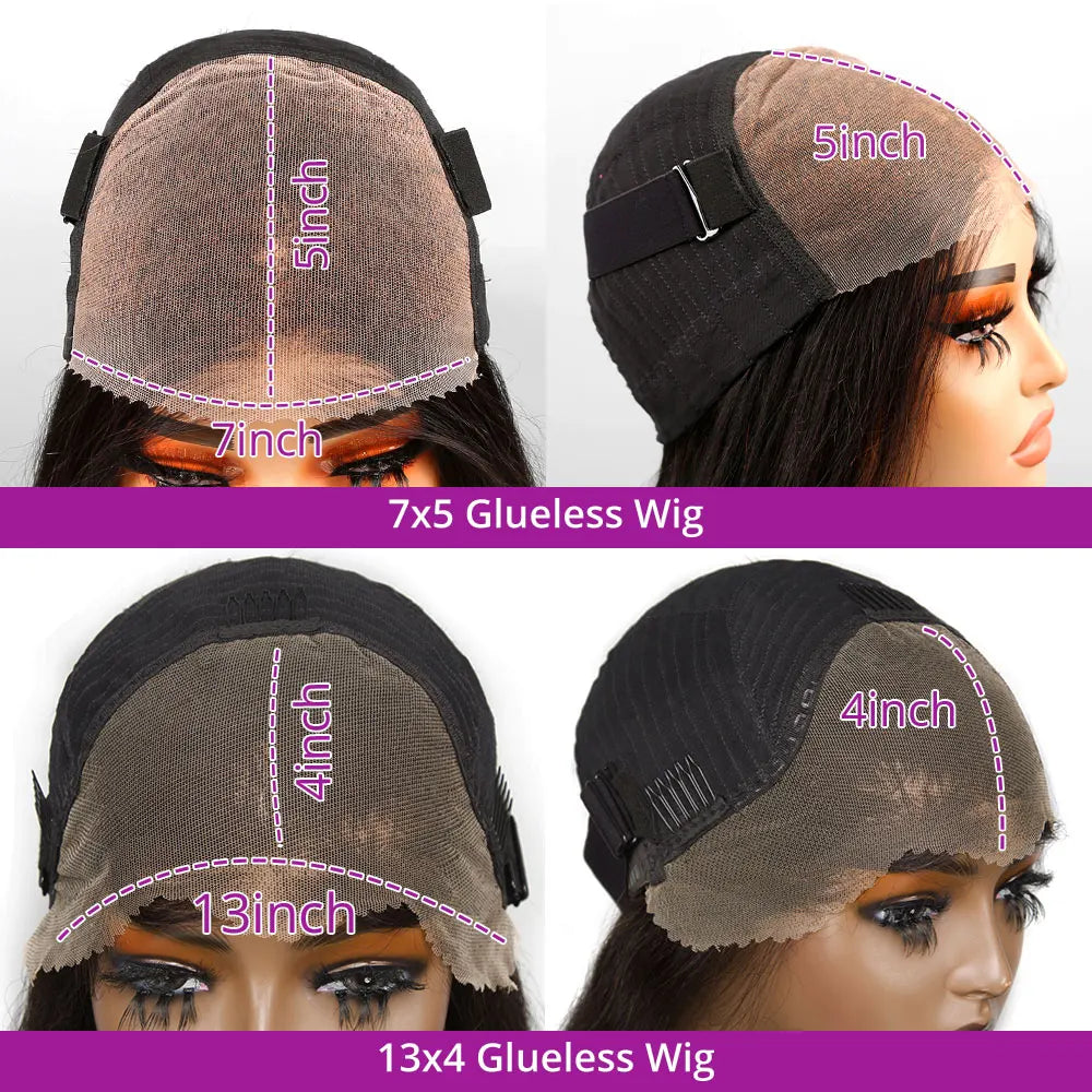 No-Glue Deep Wave Bob Wig – 13x4/7x5 Glueless, 250% Density Curly Human Hair