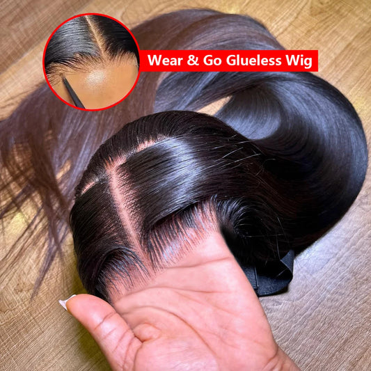 30" No Silk Straight HD Lace Wig – 5x5/4x4 Glueless Closure, Pre-Cut 200% Human Hair Wear & Go